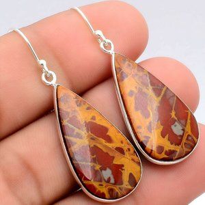 Gorgeous Noreena Jasper Earrings Solid Silver